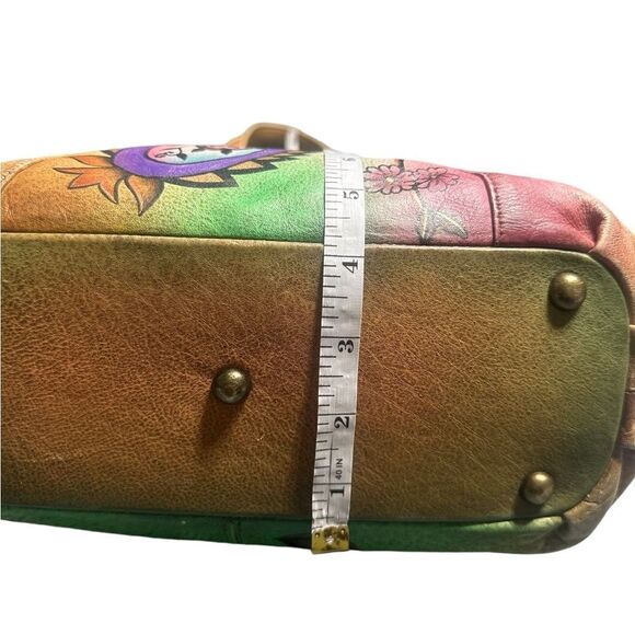 Anuschka Hand Painted Jaipur Paisley Triple Compartment Satchel - Picture 16 of 16